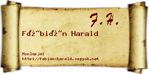 Fábián Harald névjegykártya