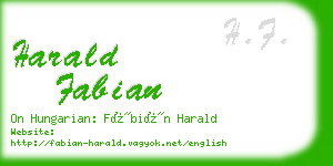 harald fabian business card